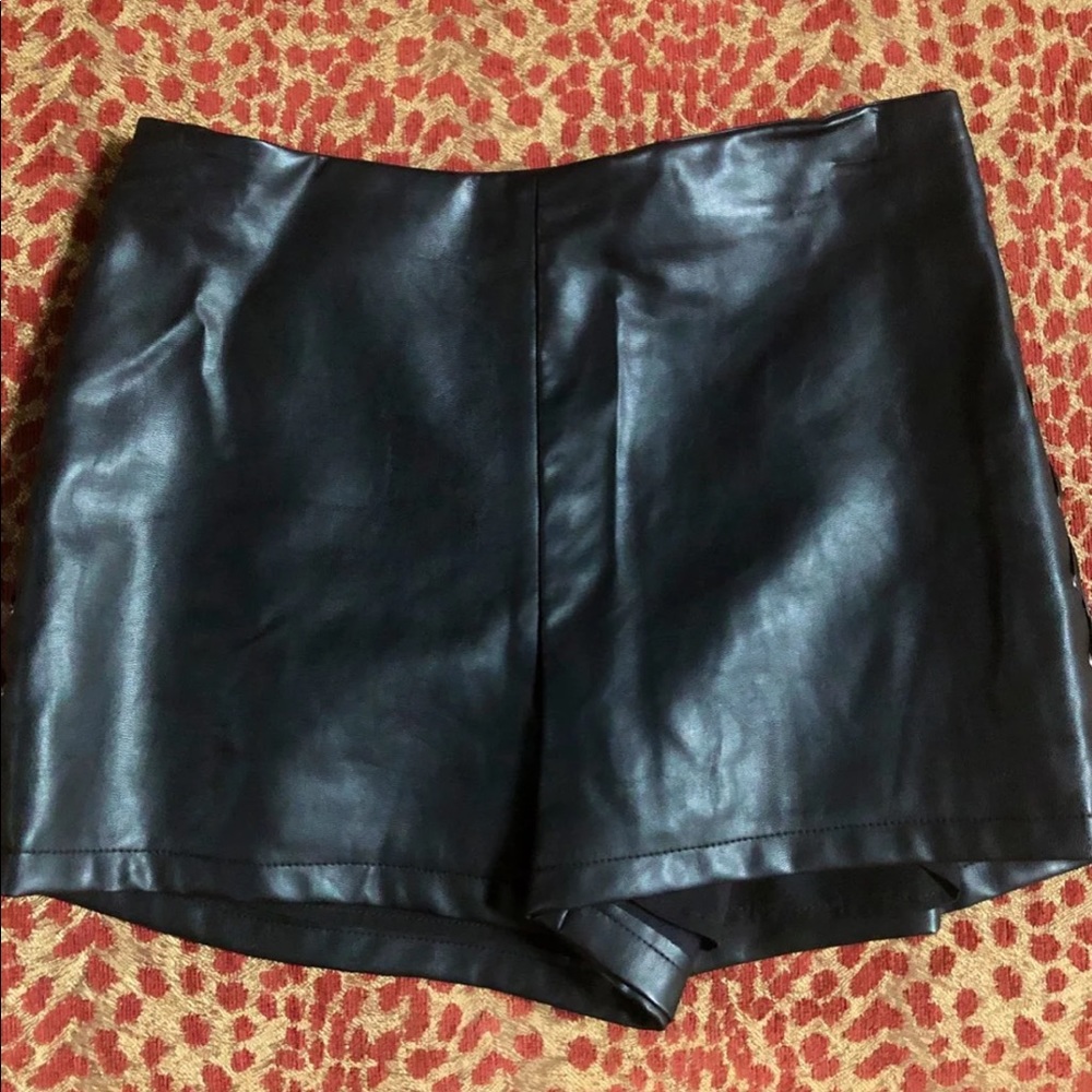 Leather shorts